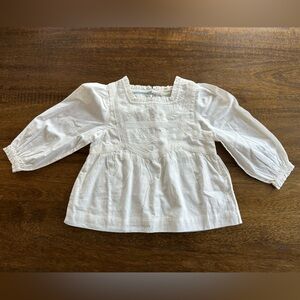 Mini Boden White Kids Blouse with Lace Details
